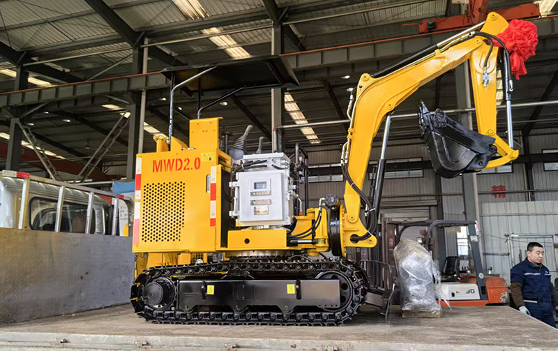 山東礦安重工有限公司自主研發(fā)MWD2.0小型挖掘機裝車發(fā)貨